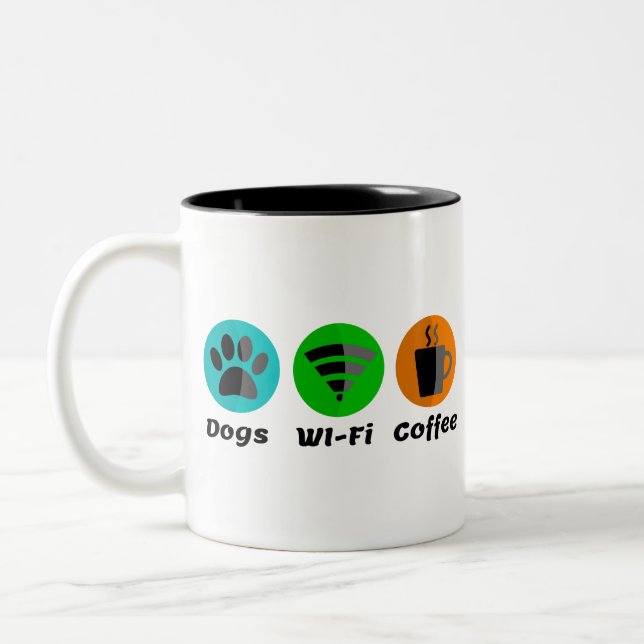 Tasse 2 Couleurs Connexion Wi-Fi Pour Chiens Et Café (Gauche)