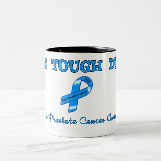 TASSE 2 COULEURS CONSCIENCE DE CANCER DE LA PROSTATE DE SOUTIEN (Centre)