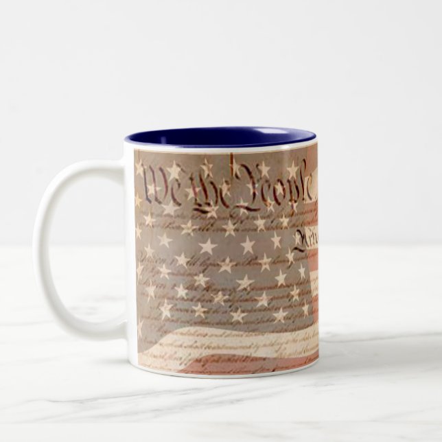 Tasse 2 Couleurs Constitution et drapeau américain Patriotic (Gauche)