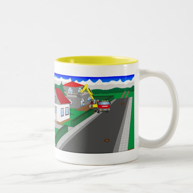 Tasse 2 Couleurs Construction de routes (Droit)