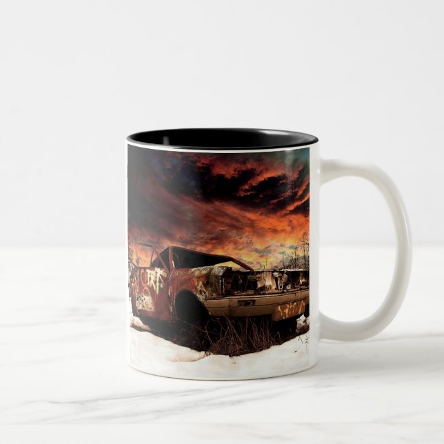 Tasse 2 Couleurs "Construit pour être cassé…" Ton deux (Droit)