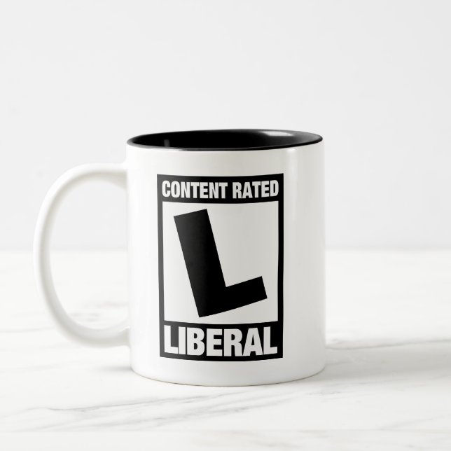 Tasse 2 Couleurs Contenu évalué Libéral Drôle Démocrate (Gauche)