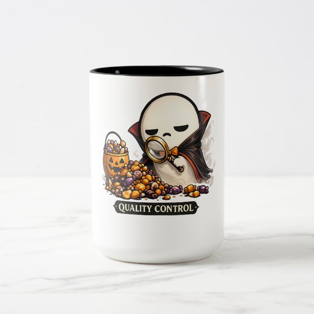Tasse 2 Couleurs Contrôle de Qualité Halloween Vampire Mignon  (Centre)