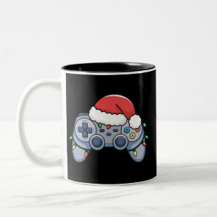 Tasse 2 Couleurs Contrôleur de jeu vidéo Noël Santa Hat Gamer