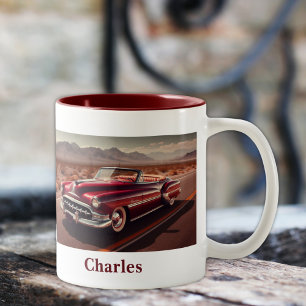 Tasse 2 Couleurs Convertible De Style Chieftain Classique, Rouge Pr