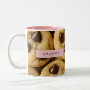 Tasse 2 Couleurs Cookie aux pépites de chocolat personnalisé