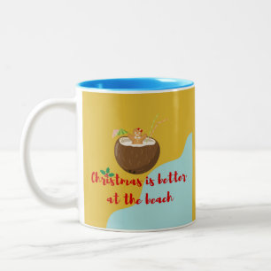Tasse 2 Couleurs Cookie de Noël de plage