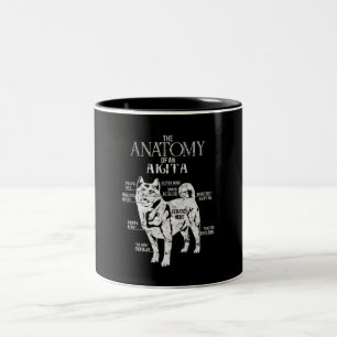Tasse 2 Couleurs Cool Akita Anatomy Clos Cadeaux Amoureux de les ch