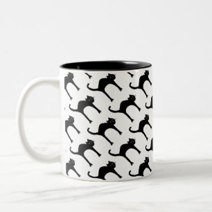 Tasse 2 Couleurs cool mignon chat noir motif