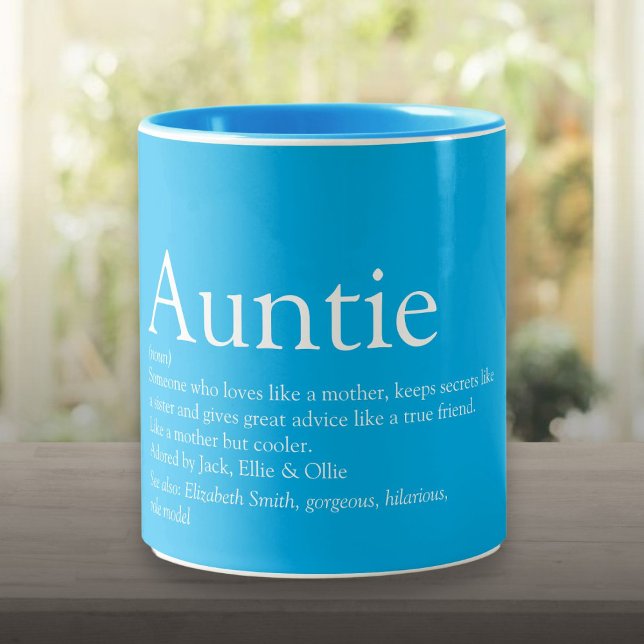 Tasse 2 Couleurs Cool moderne meilleure jamais Tante Tante Définiti (Modern Cool Best Ever Aunt Auntie Definition Two-Tone Coffee Mug)