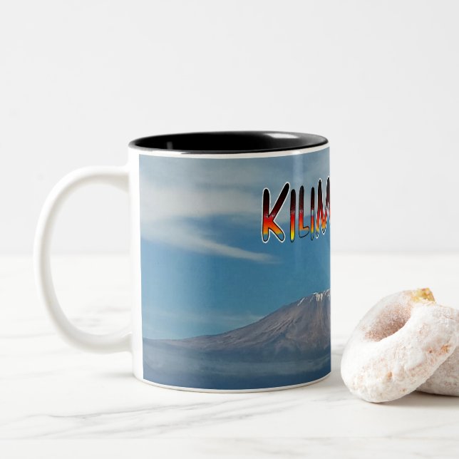 Tasse 2 Couleurs Cool Populaire Marchable Monté Kilimanjaro (Avec donut)