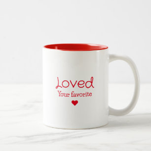 Tasse 2 Couleurs Cool simple aimé avec typographie cardiaque Cade