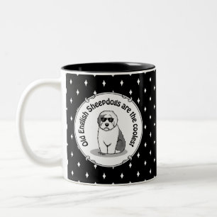 Tasse 2 Couleurs Cool Vieux Chien à mouton anglais (Grey 1) Mignonn
