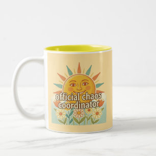 Tasse 2 Couleurs Coordonnateur de chaos officiel Vintage Sun Design