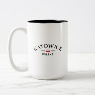 Tasse 2 Couleurs Coordonnées polonaises Katowice Polska (Pologne)