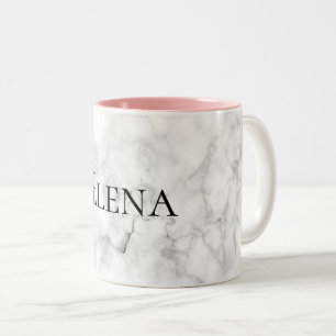 Tasse 2 Couleurs Copie de marbre blanche élégante faite sur