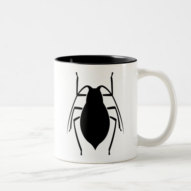 Tasse 2 Couleurs Copie noire d'insecte d'aphis (Droit)