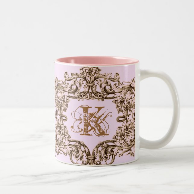 TASSE 2 COULEURS COPIE PERSONNALISABLE BAROQUE ROSE DE PARIS (Droit)