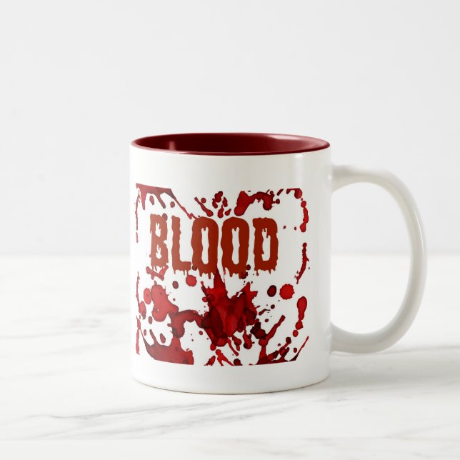 Tasse 2 Couleurs Copie ROUGE de Halloween de sang (Droit)