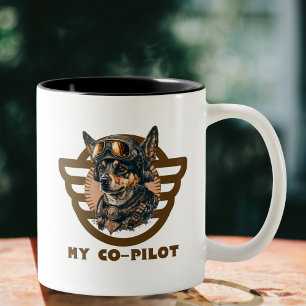 Tasse 2 Couleurs Copilote de chien mignon, animal de compagnie Cool