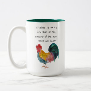 Tasse 2 Couleurs Coq de la ferme George Washington Citation
