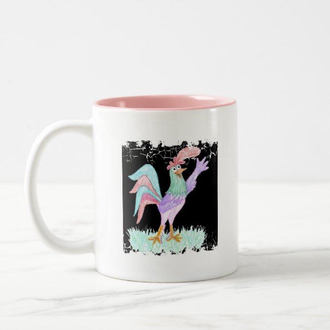 Tasse 2 Couleurs Coq qui chante (Gauche)