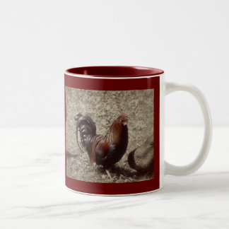 Tasse 2 Couleurs Coq rouge vintage