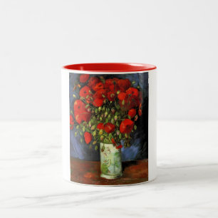 Tasse 2 Couleurs Coquelicots rouges de Gogh Fleurs Printemps Amour