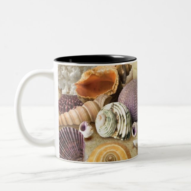 Tasse 2 Couleurs Coques de mer sur la plage (Gauche)