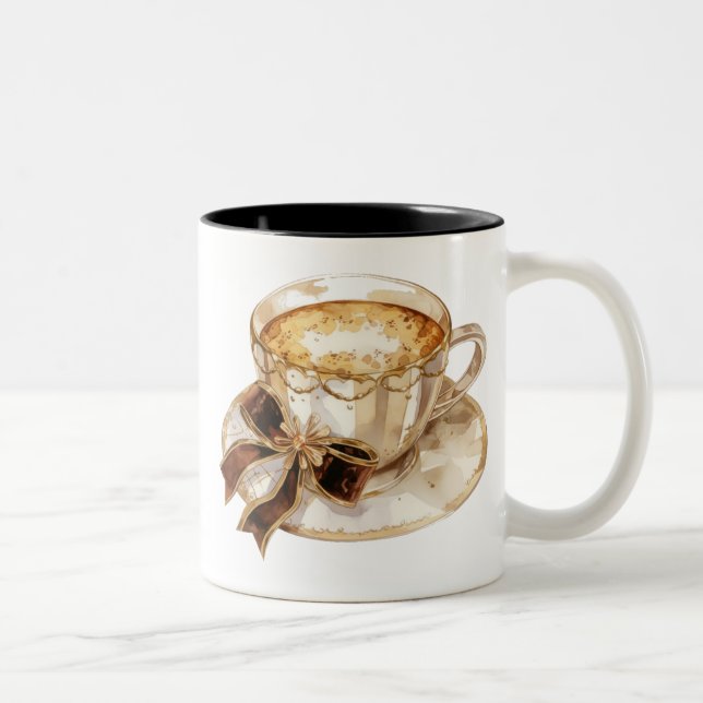 Tasse 2 Couleurs Coquette Brown café chaud (Droit)
