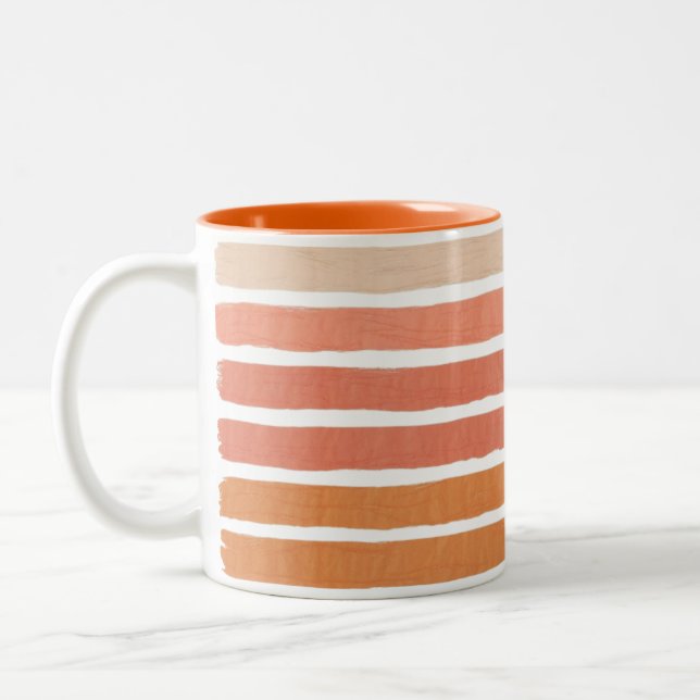 Tasse 2 Couleurs Corail Stripes Orange Stripes (Gauche)