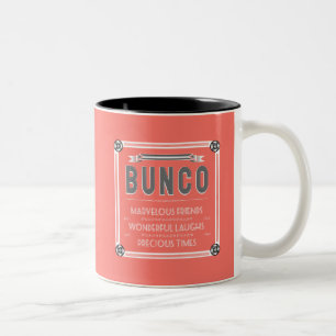 Tasse 2 Couleurs Corail vintage de typographie de Bunco