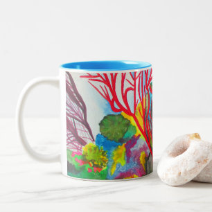 Tasse 2 Couleurs Coral Reef Grande barrière récif art océanique