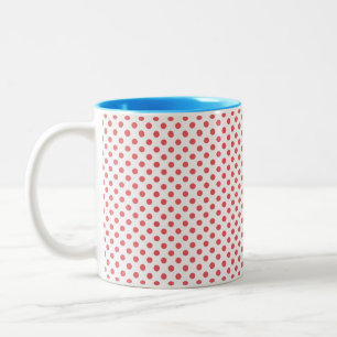 Tasse 2 Couleurs Coral rose Pois par Shirley Taylor