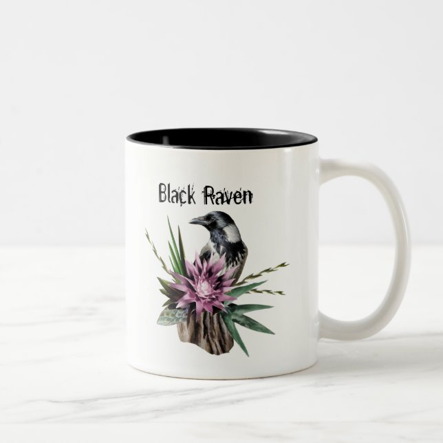 Tasse 2 Couleurs Corbeau noir (Droit)