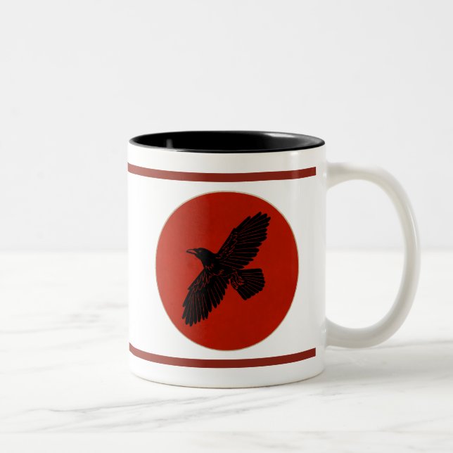 Tasse 2 Couleurs Corbeau rouge (Droit)