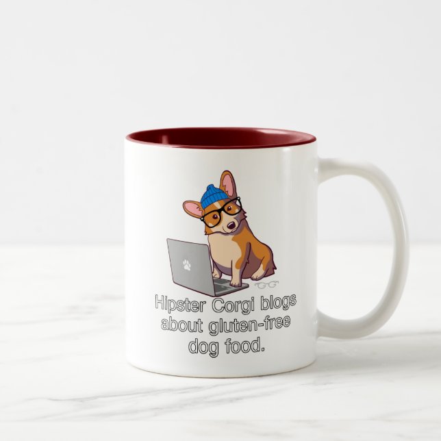 Tasse 2 Couleurs Corgi 2 de hippie (Droit)