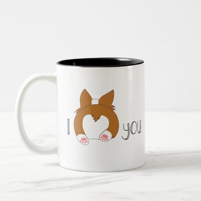 Tasse 2 Couleurs Corgi butt'aime (Gauche)