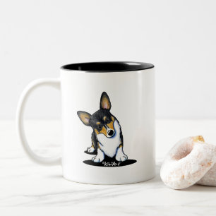 Tasse 2 Couleurs Corgi curieux de KiniArt