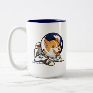 Tasse 2 Couleurs Corgi dans le costume d'espace