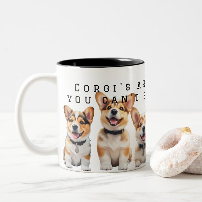 Tasse 2 Couleurs Corgi Fans (Avec donut)