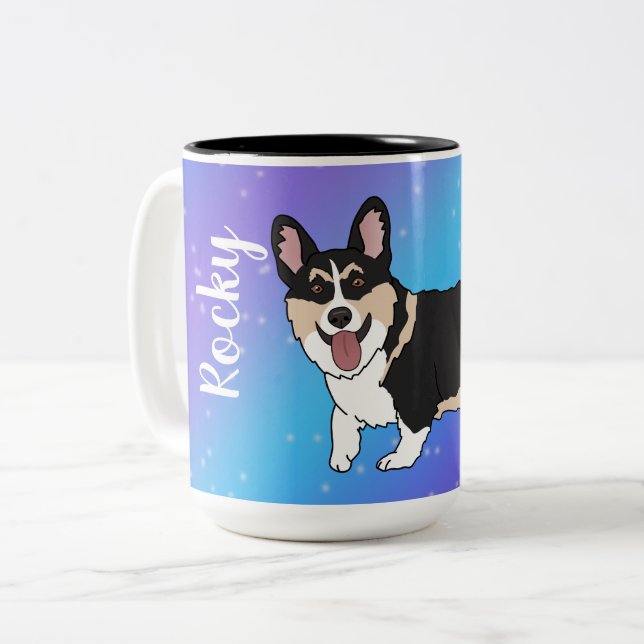 Tasse 2 Couleurs Corgi Puppy Galaxy (Devant gauche)