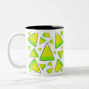 Tasse 2 Couleurs Corne à bonbons en vert et jaune