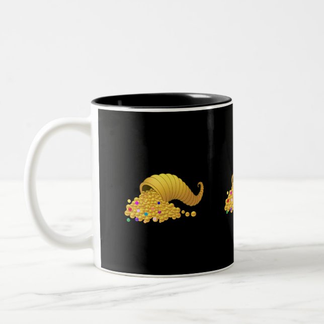 Tasse 2 Couleurs Corne d'abondance de Thanksgiving dorée (Gauche)