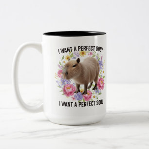 Tasse 2 Couleurs Corps Parfait Âme Parfaite Capybara Mignon Santé M