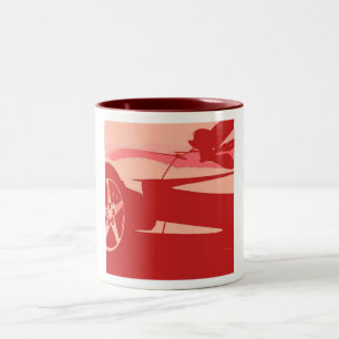 Tasse 2 Couleurs Corvette d'art pop rouge
