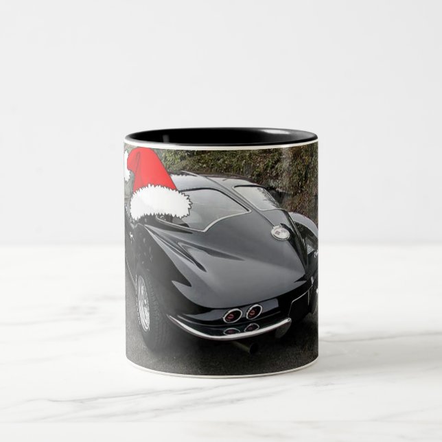 Tasse 2 Couleurs Corvette de Noël - Fenêtre Split noir (Centre)