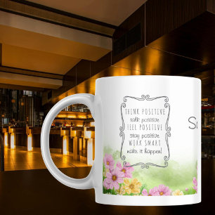 Tasse 2 Couleurs Cosmos Fleur sauvage Affirmation positive Nom pers