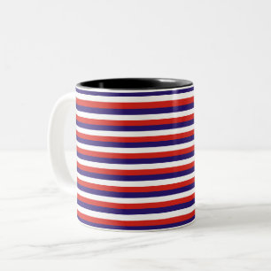 Tasse 2 Couleurs Costa Rica drapeau laos bandes bleu rouge blanc mo