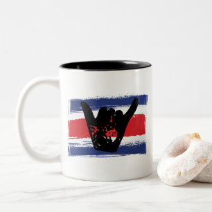 Tasse 2 Couleurs Costa Rica Drapeau Shaka Surf